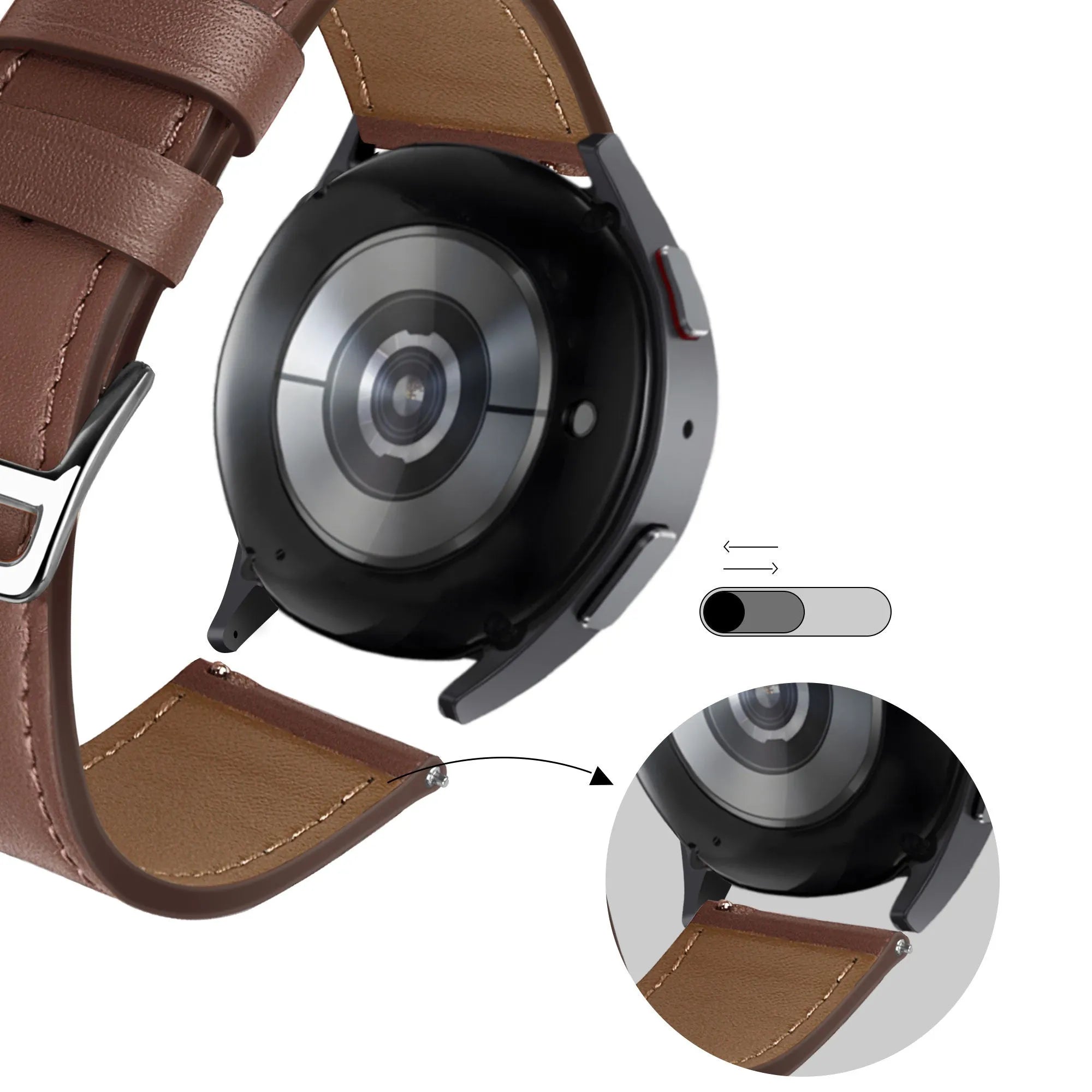 Bandz Bracelet cuir 'Deluxe' Coros Pace 2 (marron)