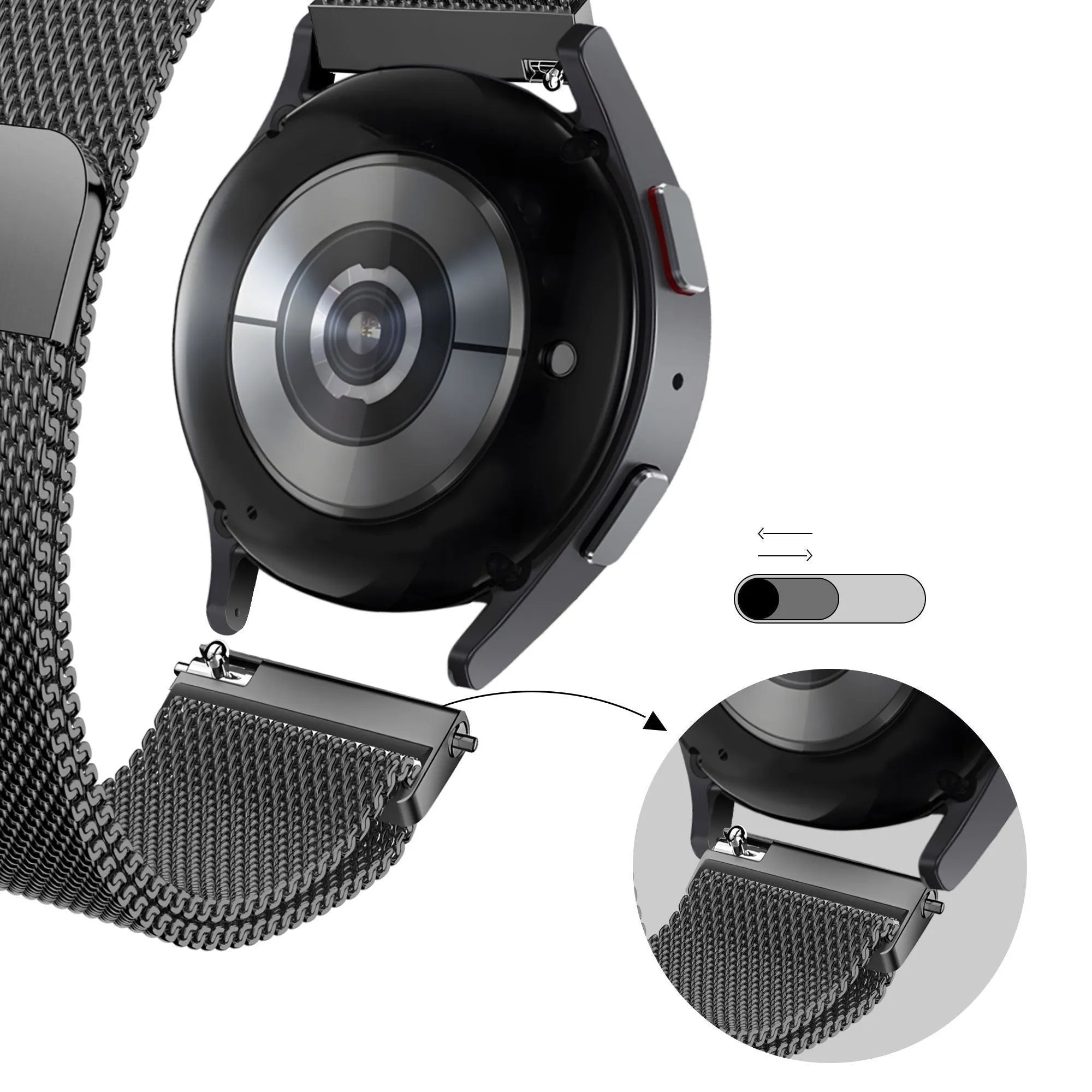 Bandz Oppo Watch X2 Milanese Loop Strap (Black)