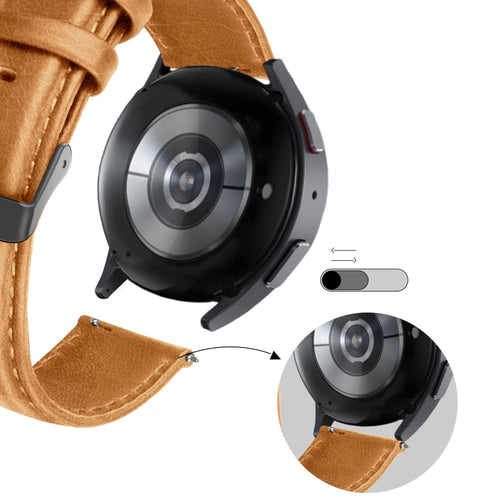Bandz Pebble Round 2 - 20mm Leather Strap 'Classic' (Brown)