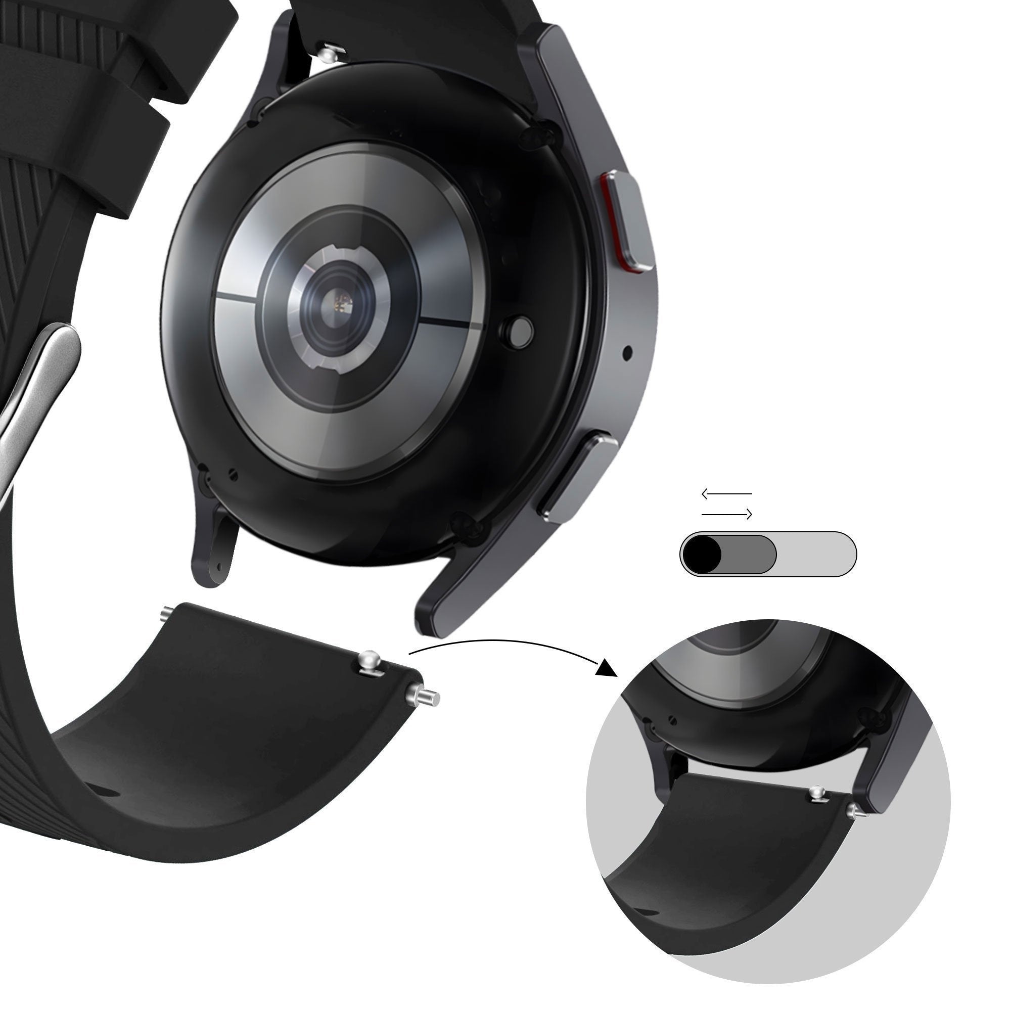 Bandz Bracelet silicone 'Deluxe' Coros Apex 2 Pro (noir)