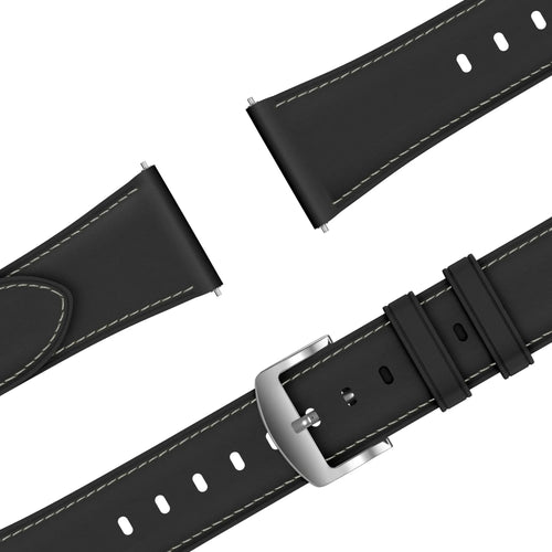 Bandz Bracelet cuir 'Easy Fit' Actyve Smartwatch 20mm (noir)