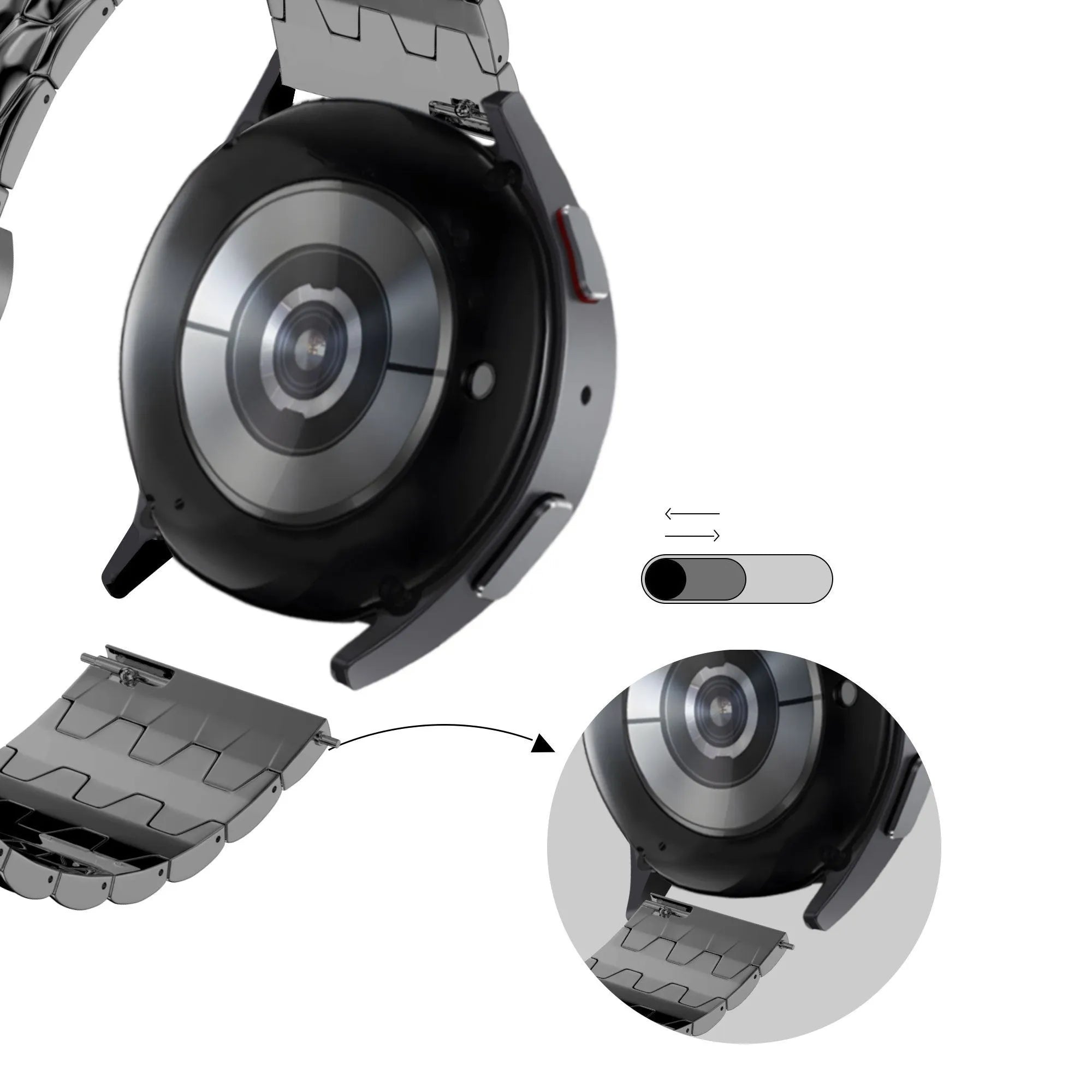 Bandz Bracelet acier 'Dragon' Suunto Vertical (noir)