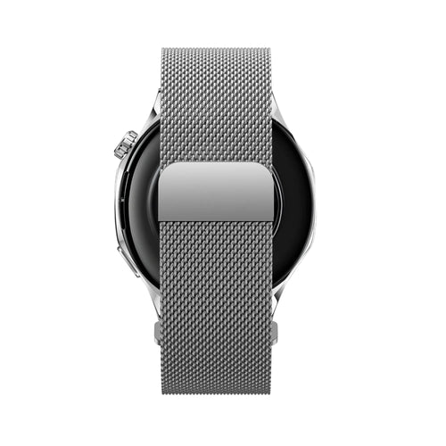 Bandz Huawei Watch GT 4 - 46mm 'One Push' Milanese Strap (Silver)