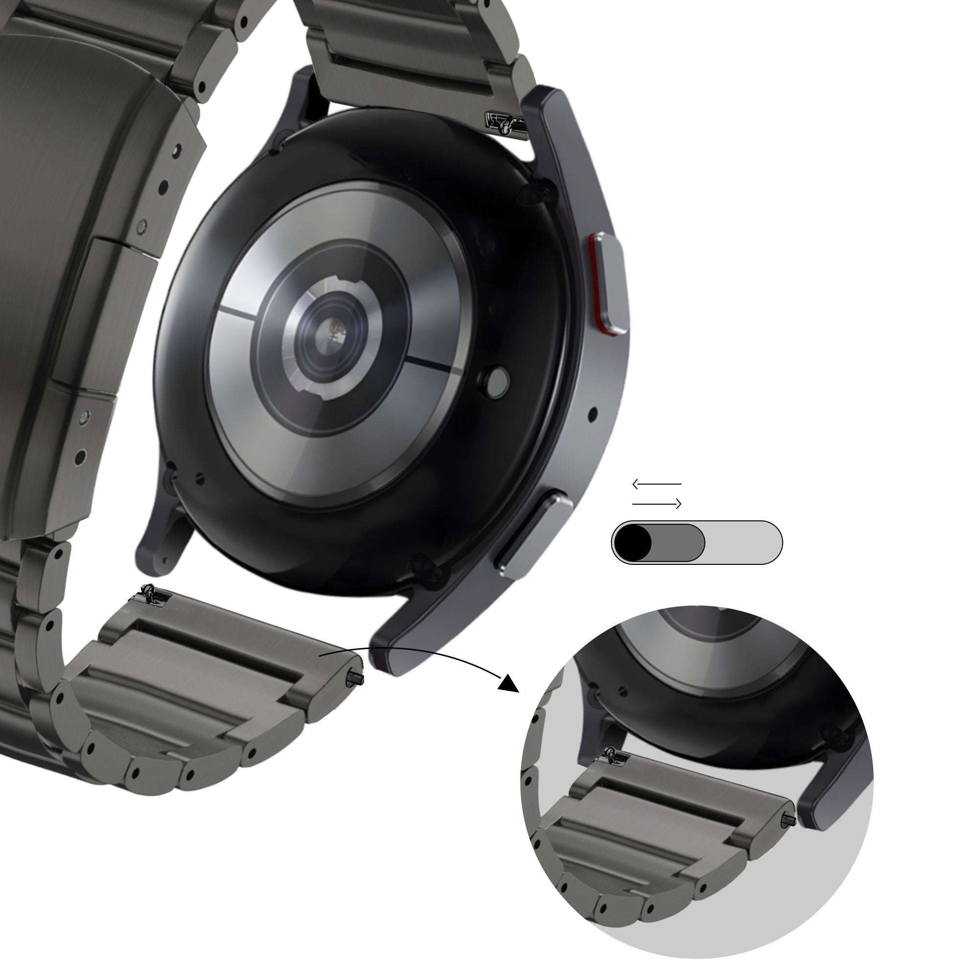 Bandz Huawei Watch GT 6 Pro - 46mm Titanium Link Strap (Black)