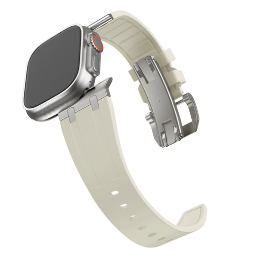 Bandz Bracelet silicone 'Luxe Liquid' Apple Watch (beige/titane)