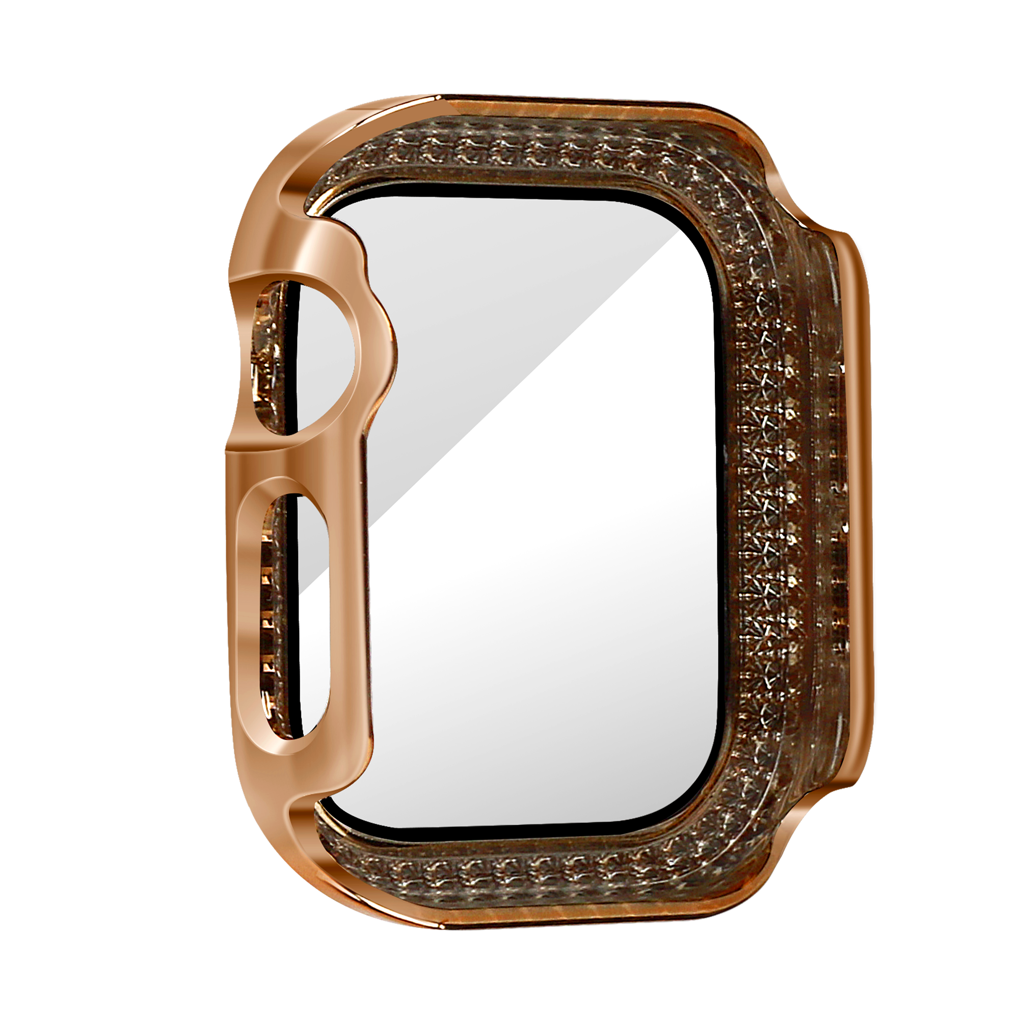 Bandz Coque diamant avec verre Apple Watch 11 - 42mm (rose or)