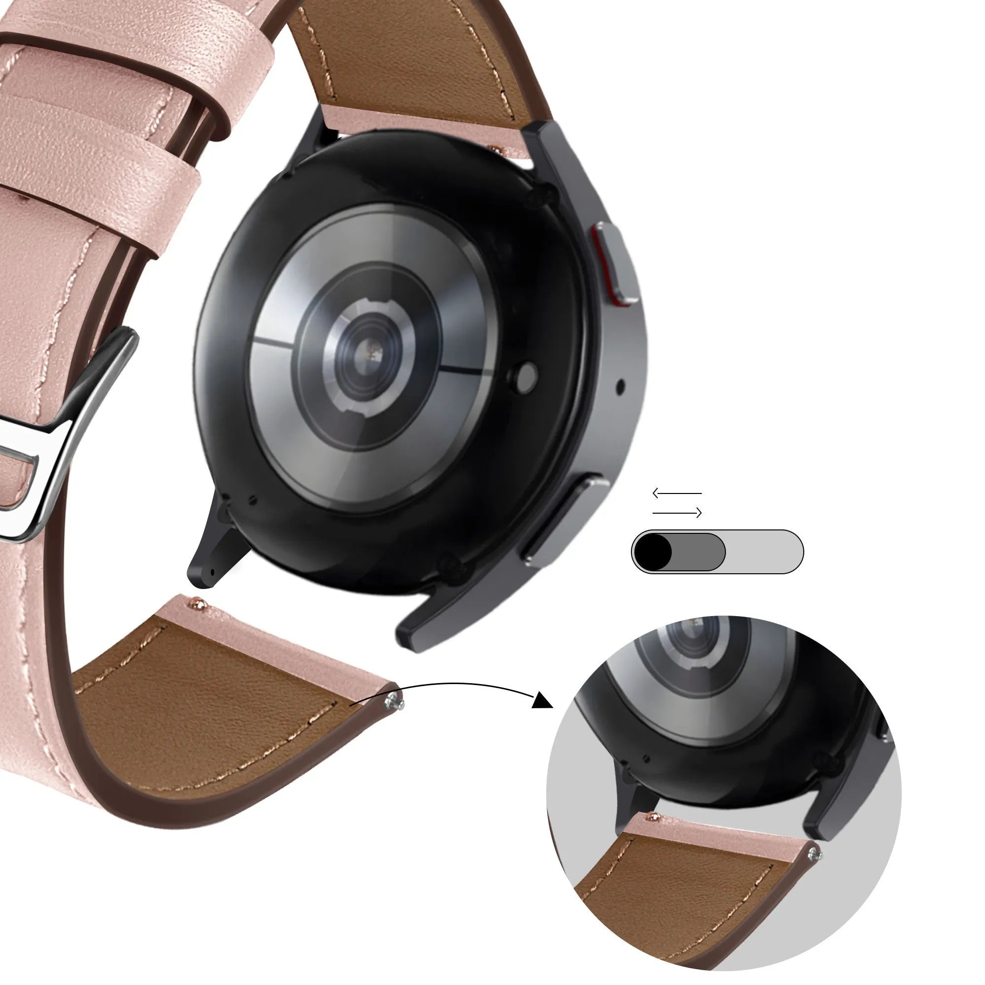 Bandz Bracelet cuir 'Deluxe' Coros Pace 2 (rose)