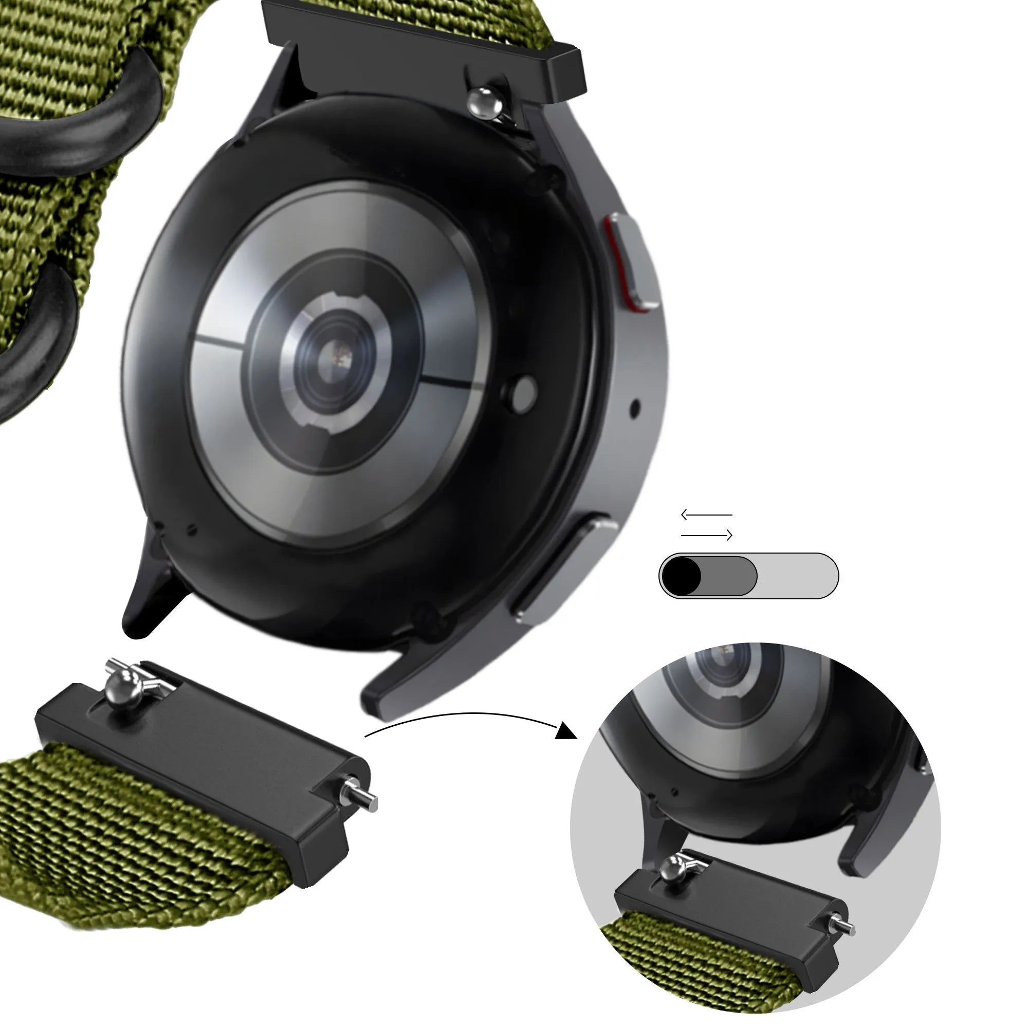 Bandz Amazfit Balance 2 Buckled Nylon Strap (Green)