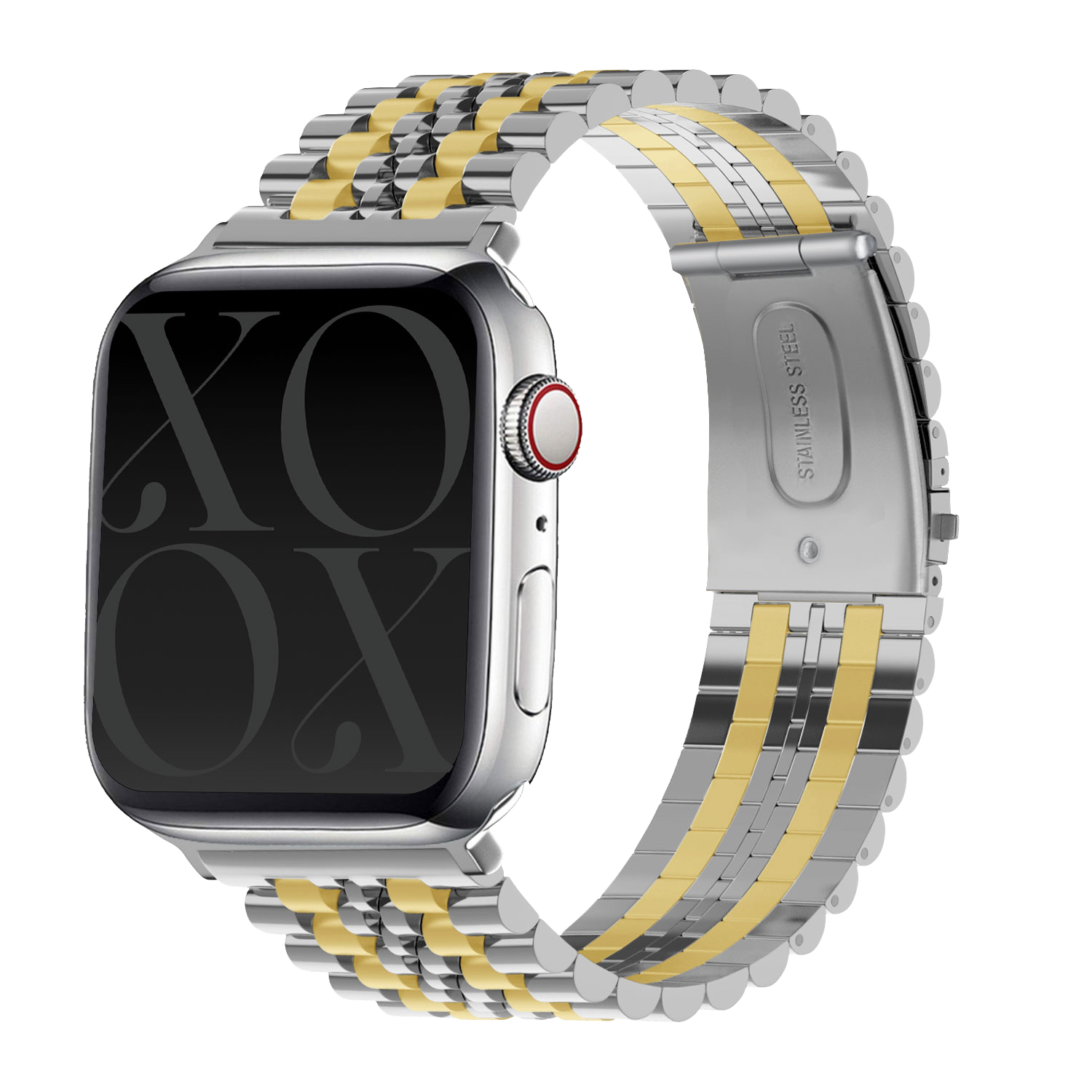 Bracelet acier xoxo Wildhearts Apple Watch (argenté/doré)