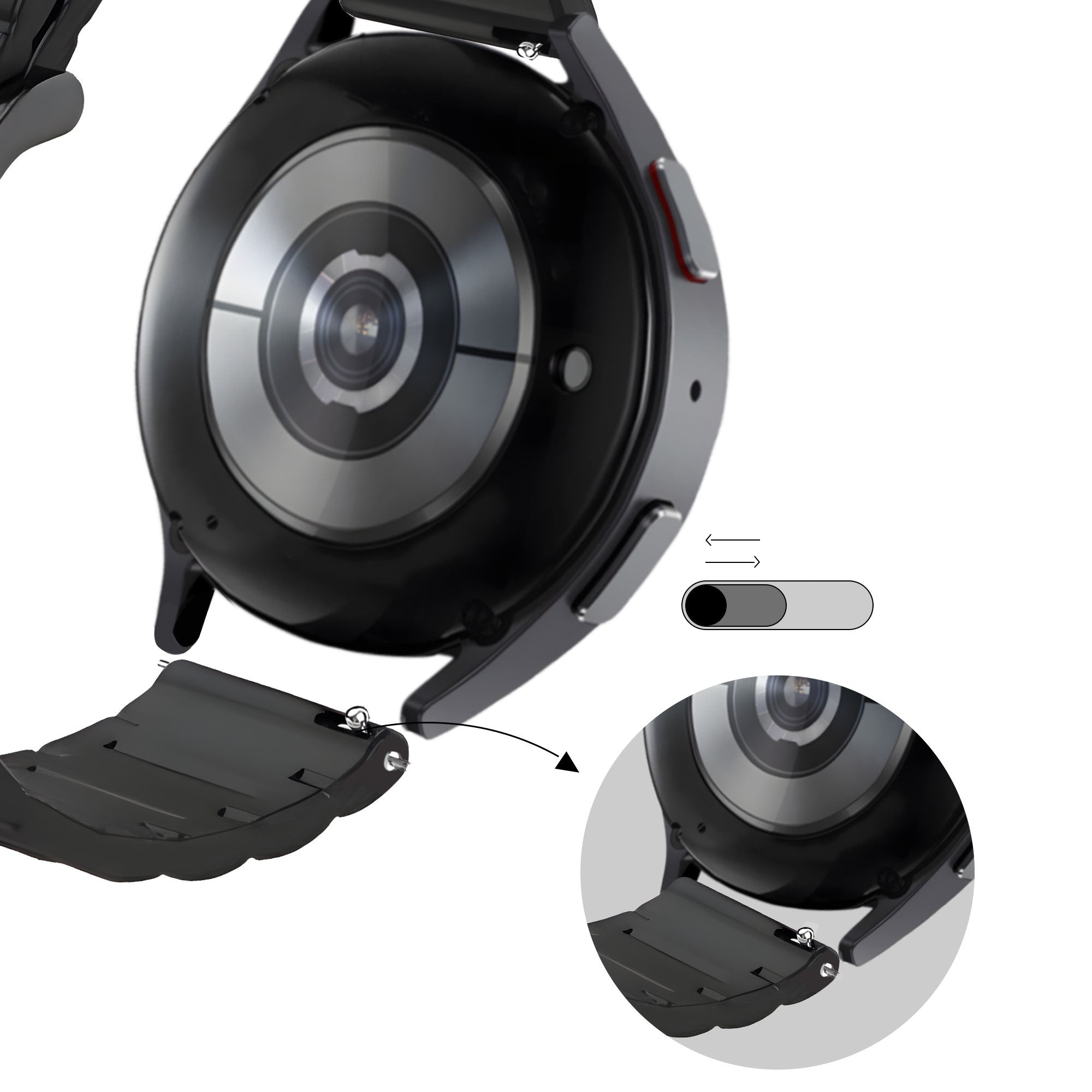 Bandz Bracelet sport à rayures Amazfit Balance 2 (noir/rouge)