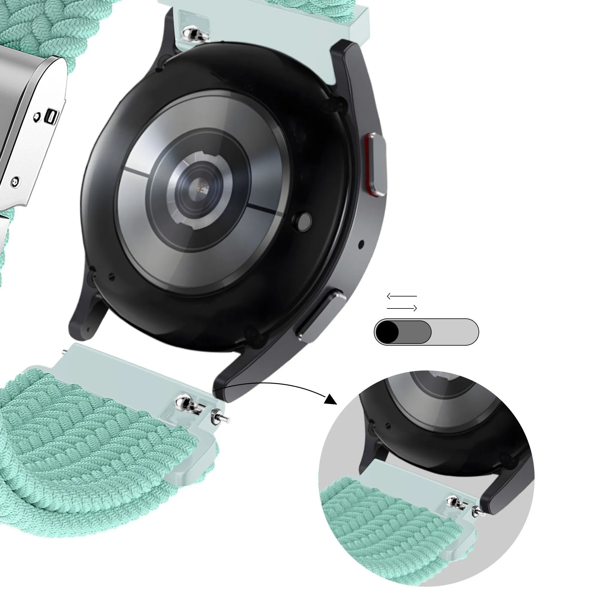 Bandz Bracelet nylon tressé Amazfit GTS 4 (Mini) (turquoise)