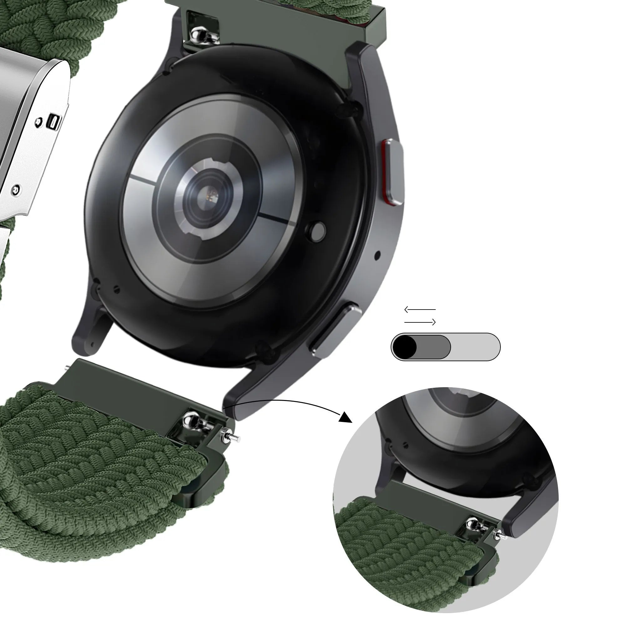 Bandz Bracelet nylon tissé Oppo Watch X2 (olive)