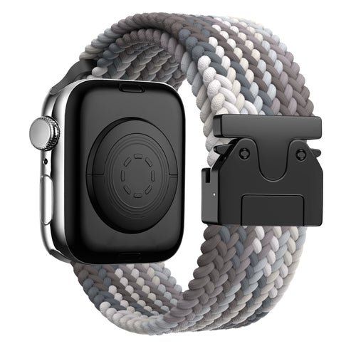 Bandz Bracelet tressé boucle en P Apple Watch Ultra (noir mandala)
