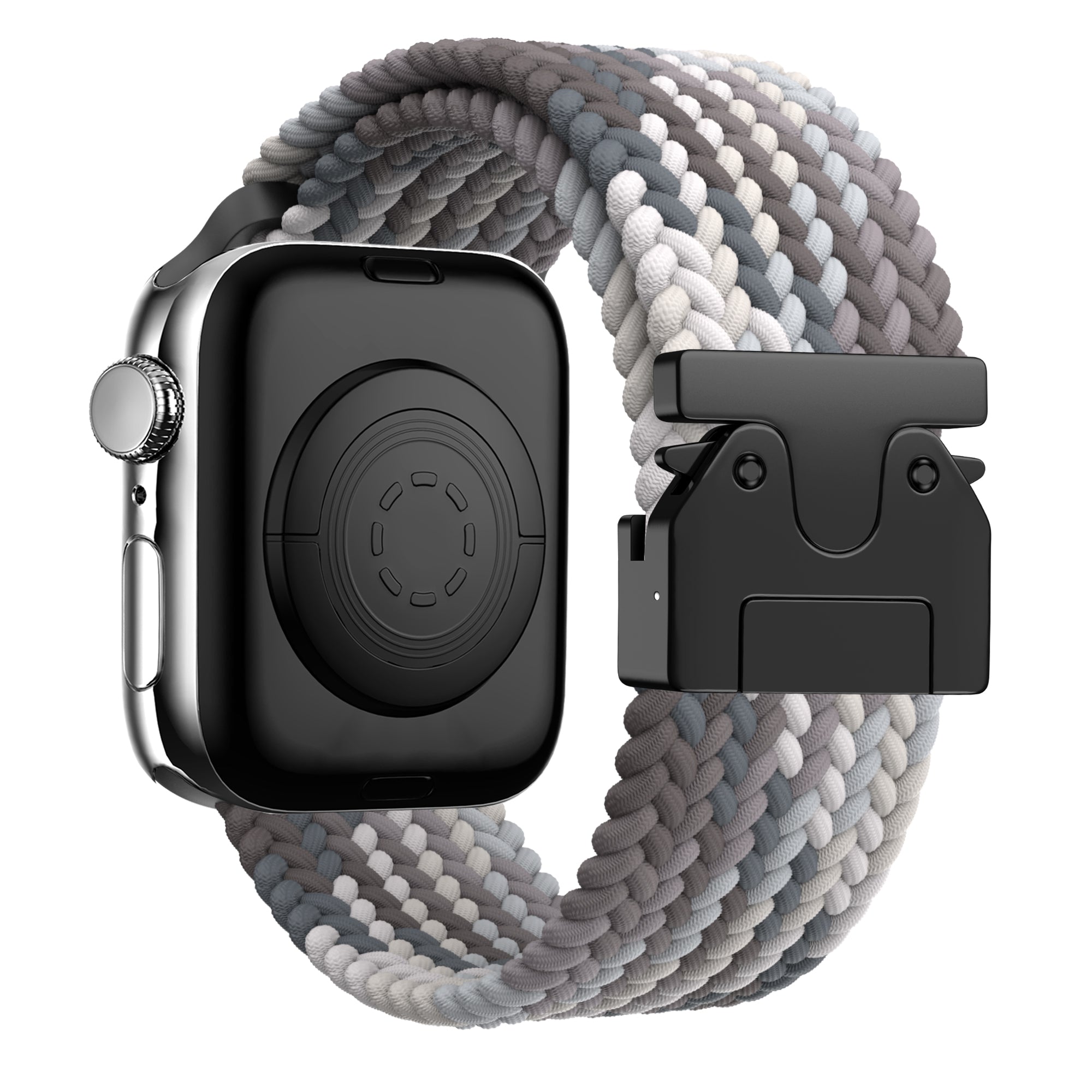 Bandz Bracelet nylon tressée avec P-buckle Apple Watch (mandala noir) 