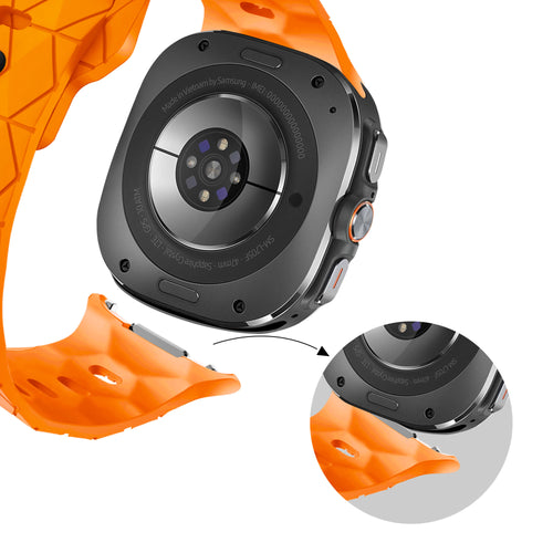 Bracelet silicone 'Hexagone' Samsung Galaxy Watch Ultra 2 (orange)