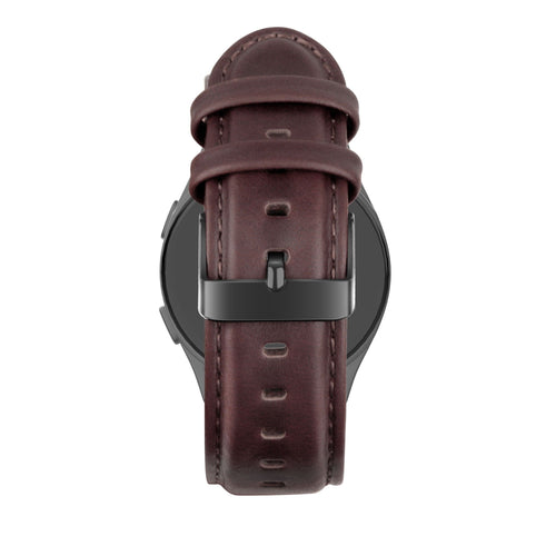 Bandz Bracelet cuir 'Classic' Oozoo Smartwatch 20mm (marron foncé)