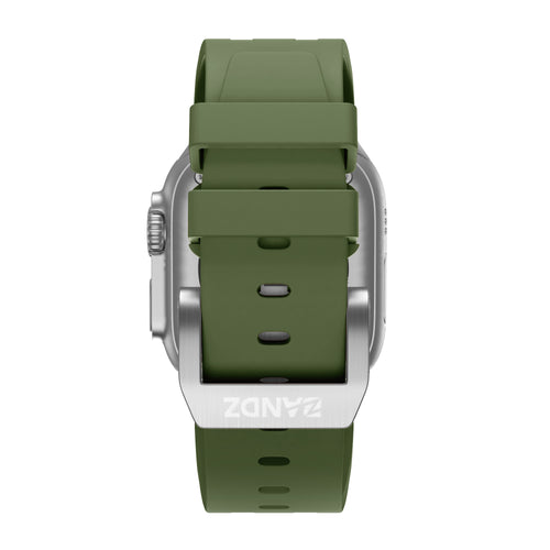 Bandz Bracelet silicone 'Luxe Liquid' Apple Watch Ultra (vert avec argent)