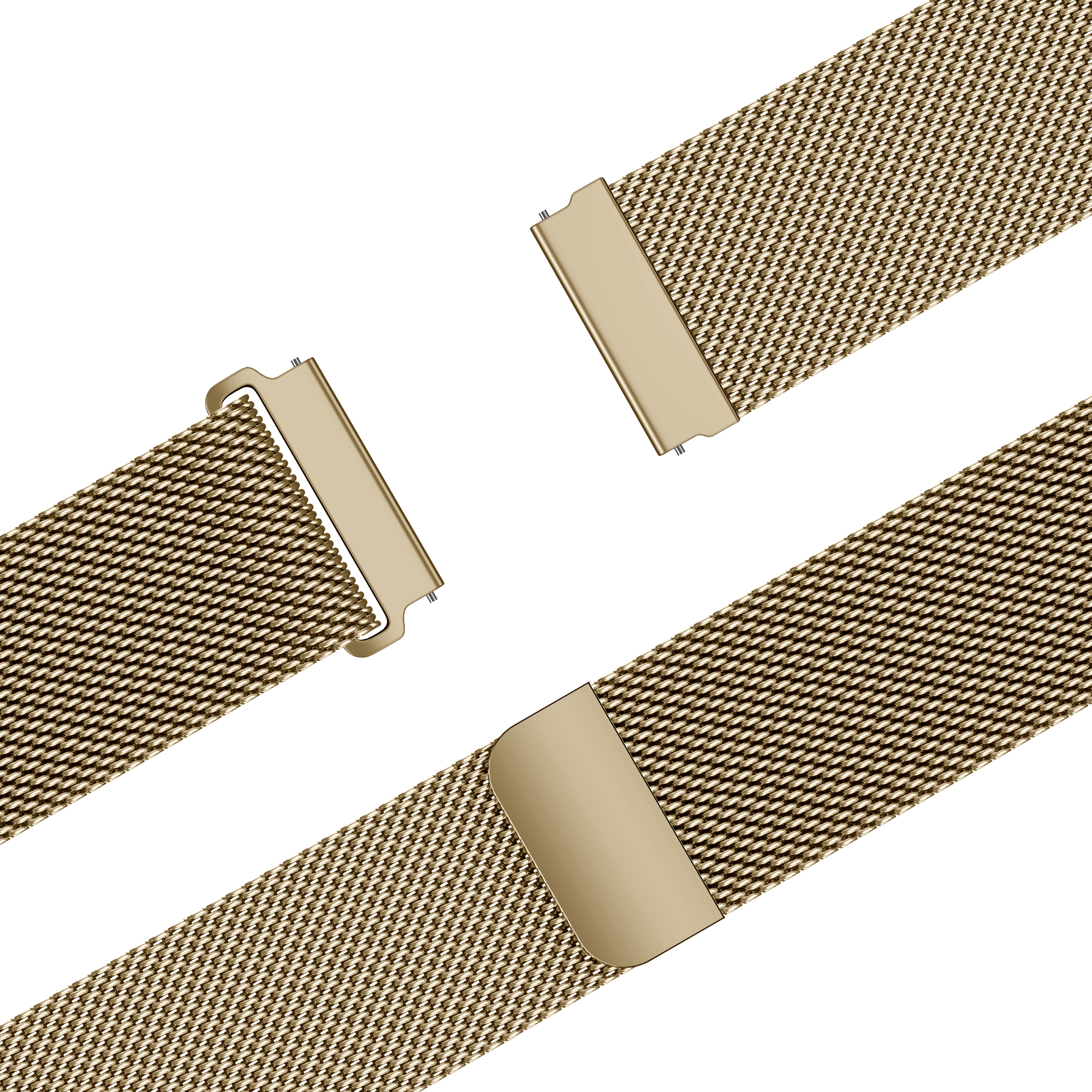 Bandz Coros Apex 42mm Milanese Strap 'Easy fit' (Gold)