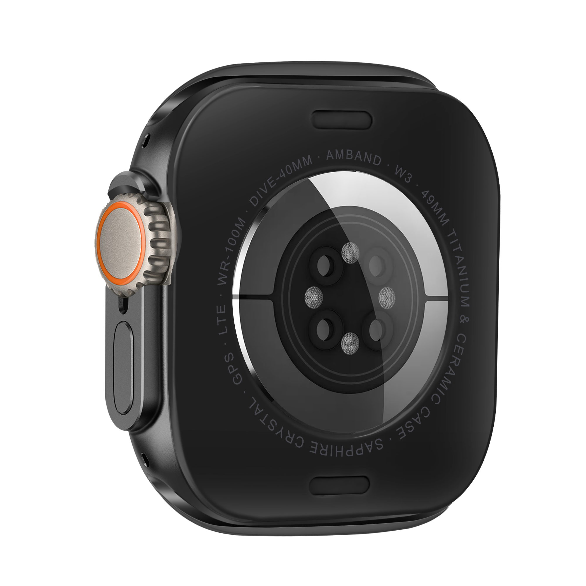 Bandz Coque metallique Apple Watch Ultra - 49mm (noir)