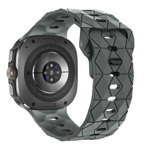 Bracelet silicone 'Hexagone' Samsung Galaxy Watch Ultra 2 (gris foncé)