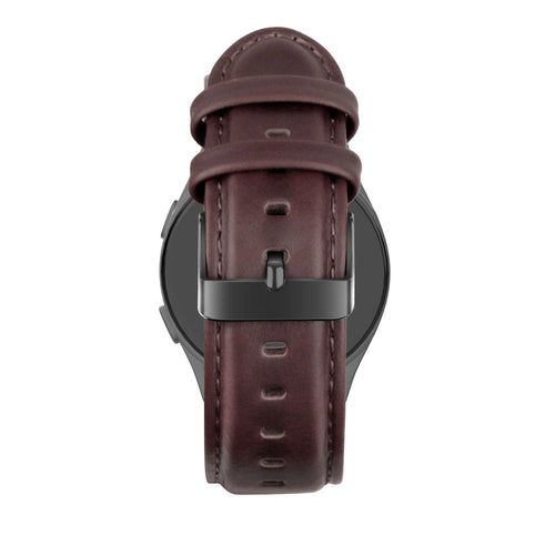 Bandz Bracelet cuir 'Classic' Oppo Watch X2 (marron foncé)