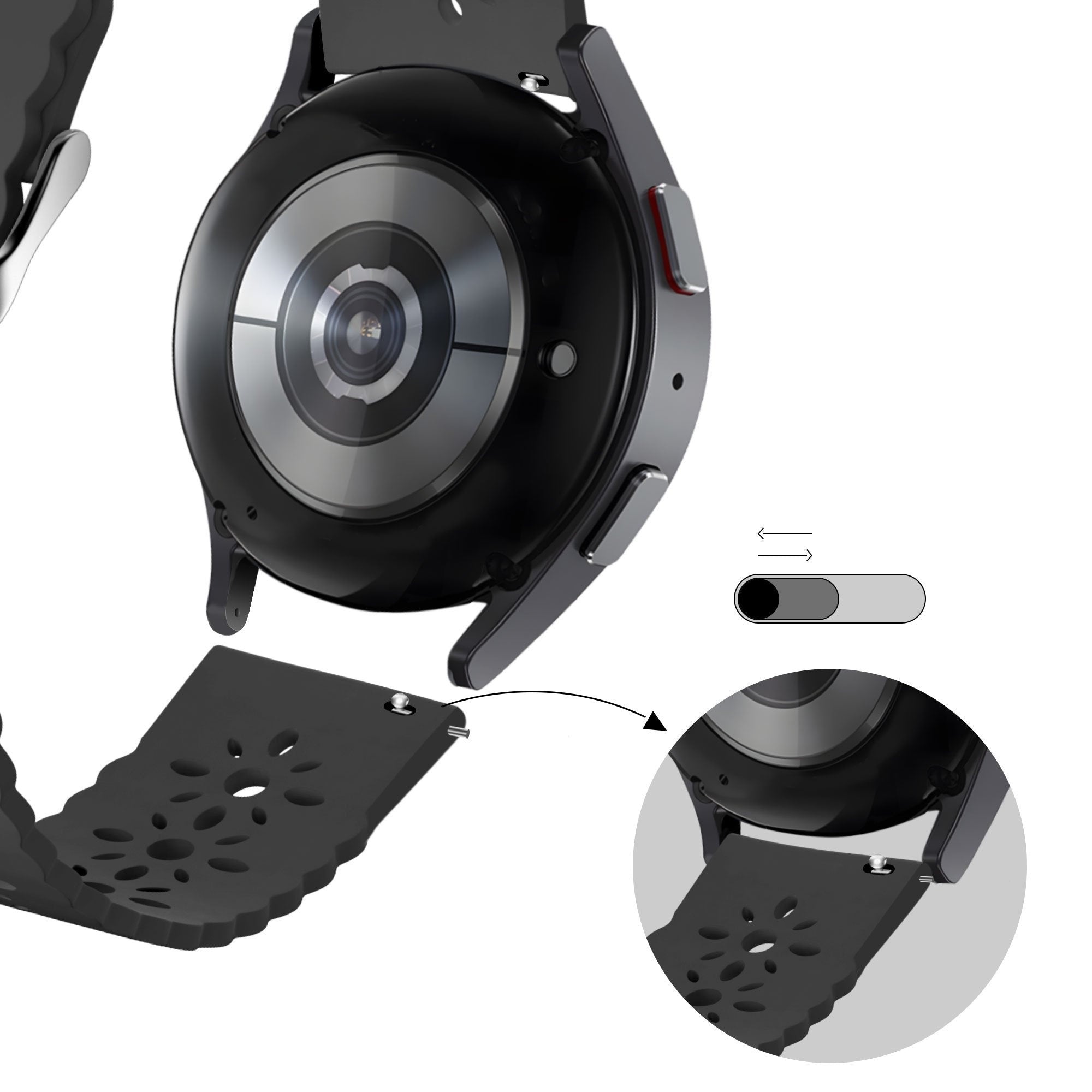 Bandz Coros Apex 2 Patterned Silicone Strap (Black)