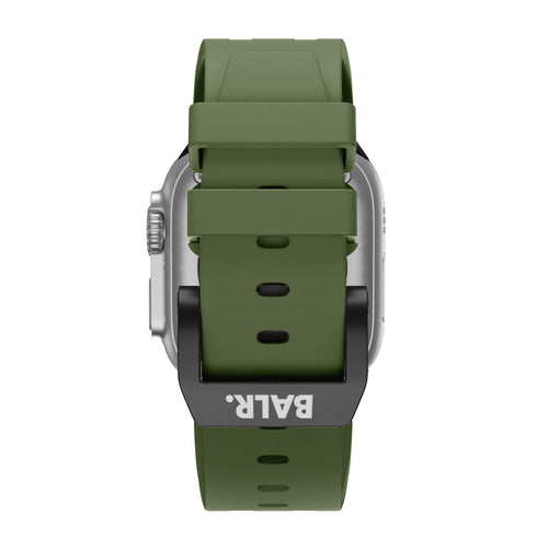 BALR. Bracelet en silicone ultra liquide pour Apple Watch (vert/(noir)