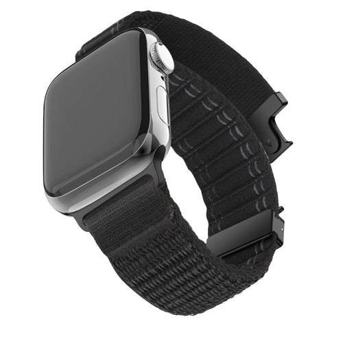 Bandz Bracelet nylon 'Deluxe' avec P-buckle Apple Watch (noir)