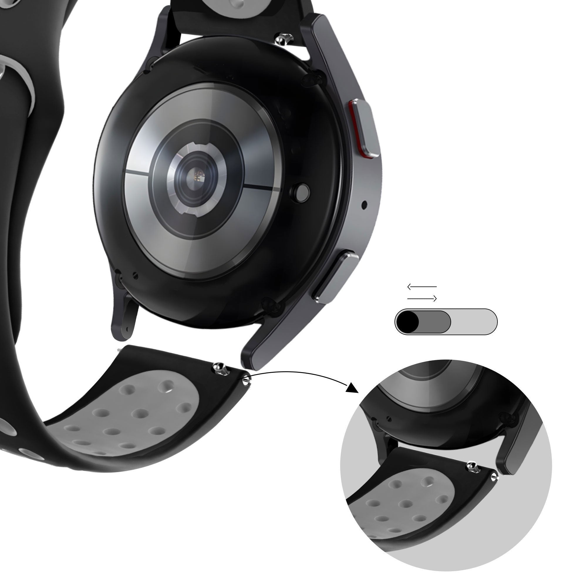 Bandz Bracelet sport "Deluxe" Redmi Watch 5 Lite (noir/gris)