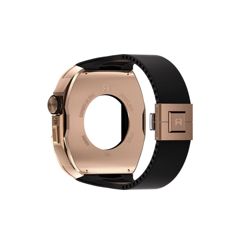 Reqior Boîtier avec bracelet en caoutchouc Apple Watch 45mm (rose or)