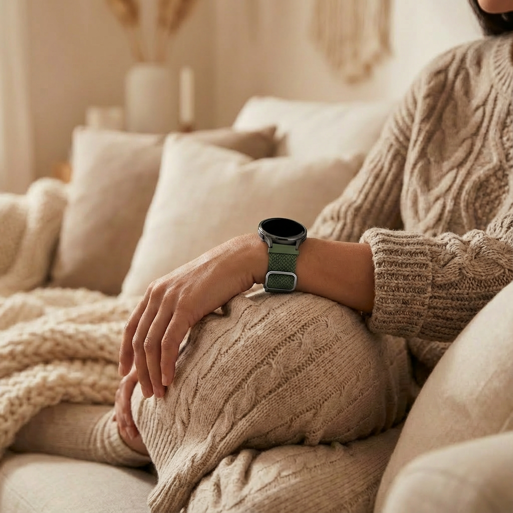 Bandz Garmin Venu 2s Adjustable Braided Strap (Green)