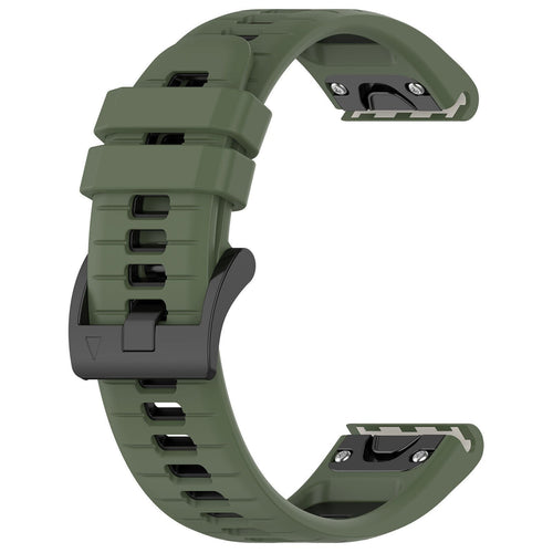 Bracelet sport avec boucle Garmin Descent G 2 (vert olive/noir)