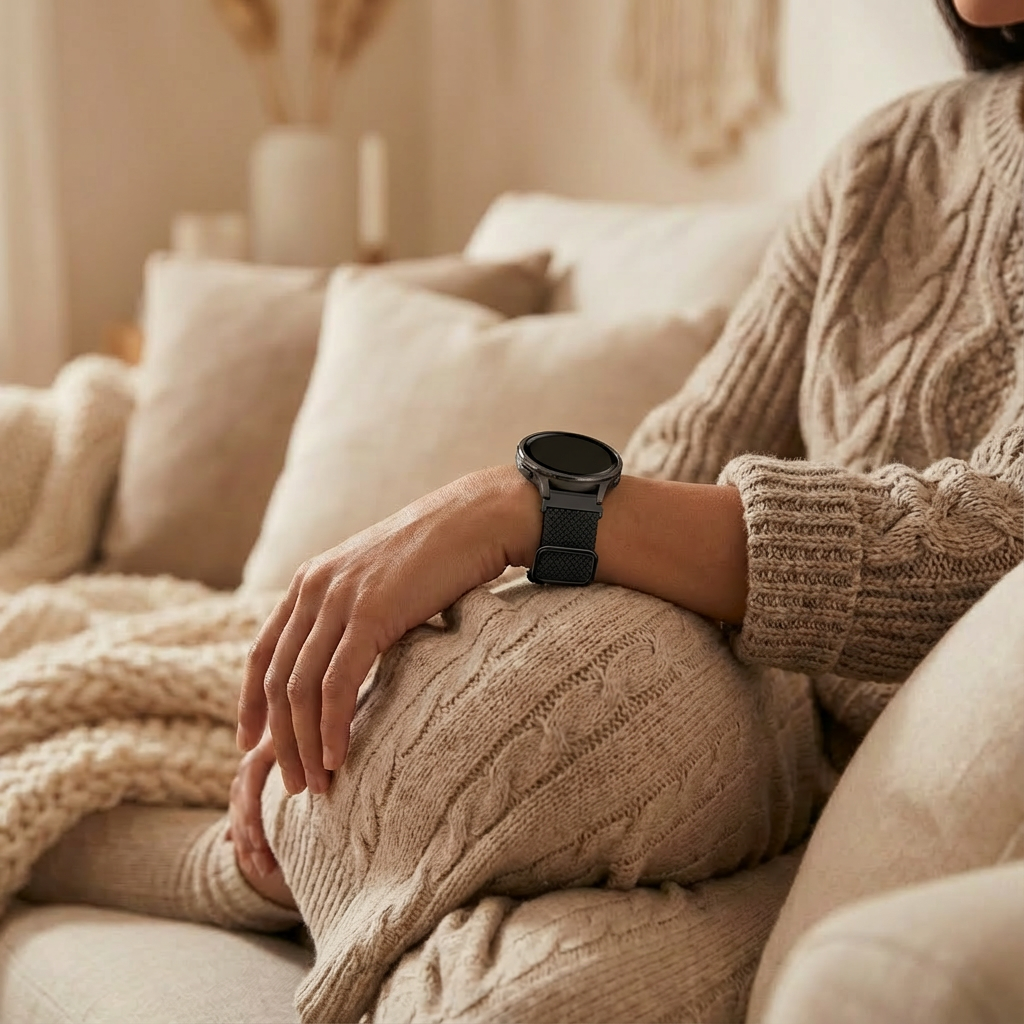 Bandz Bracelet tressé réglable Garmin Forerunner 265s (noir)