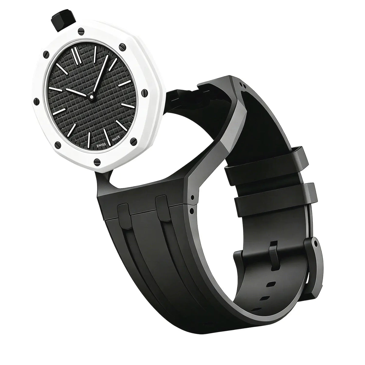 Bracelet silicone - 12 heures Swatch Royal Pop (noir)