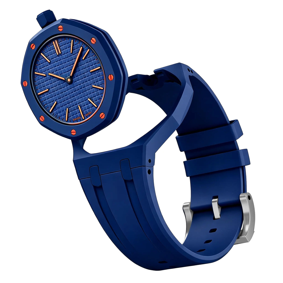 Bracelet silicone - 12 heures Swatch Royal Pop (bleu foncé)