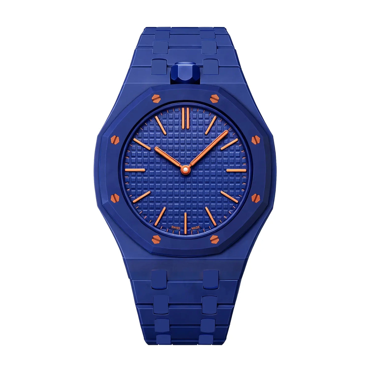 Bracelet biocéramique - 12 heures Swatch Royal Pop (bleu foncé)