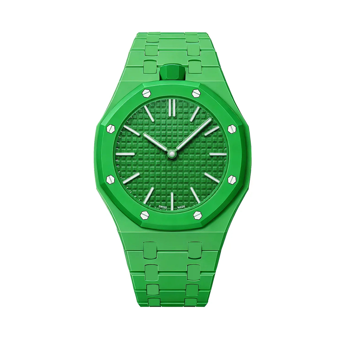 Bracelet biocéramique - 12 heures Swatch Royal Pop (vert foncé)