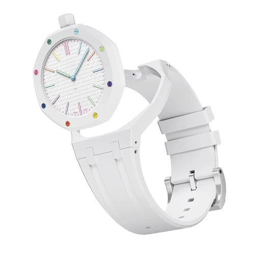Bracelet silicone - 12 heures Swatch Royal Pop (blanc)