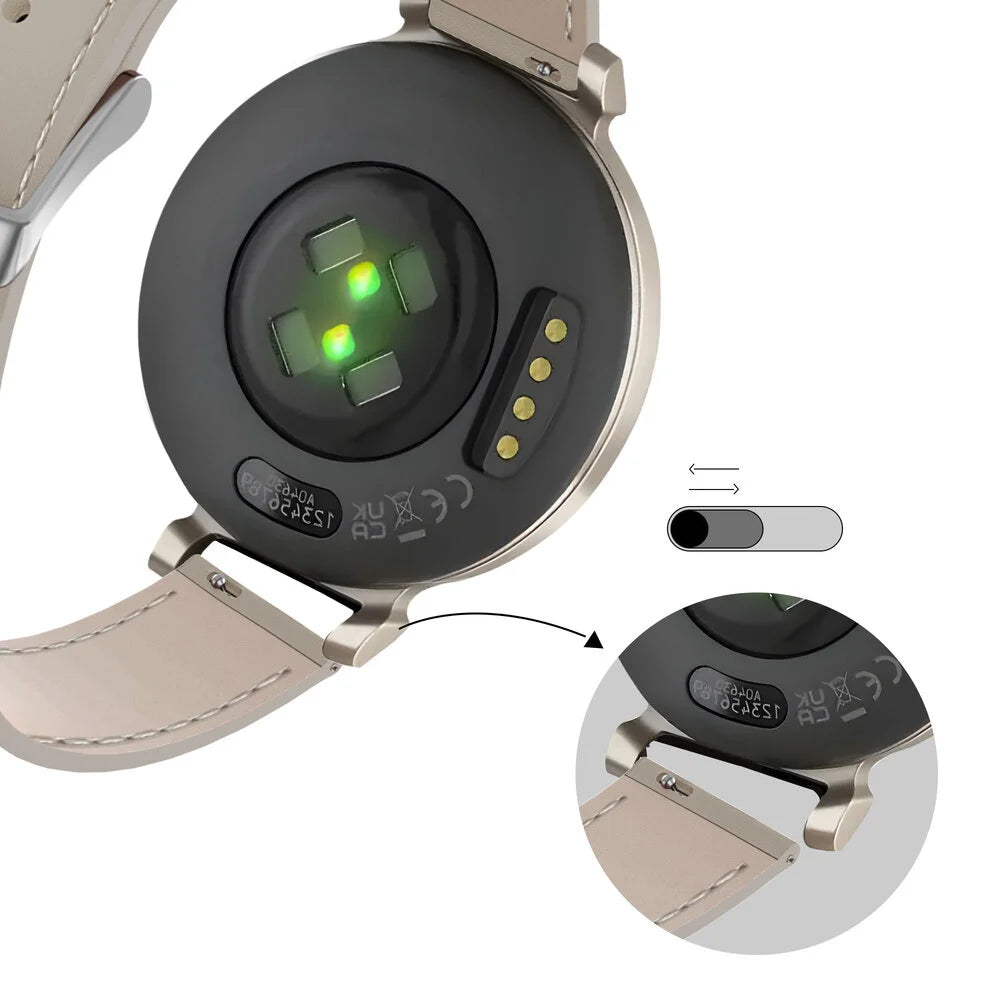 Bracelet montre cuir 14mm - universal (beige)