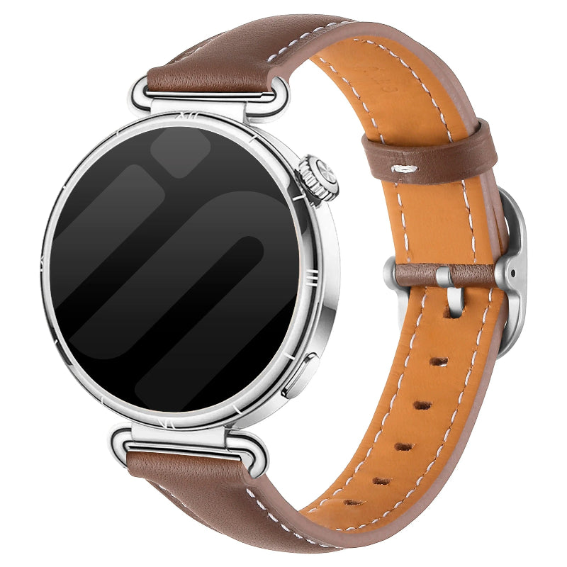 18mm square leather band brown
