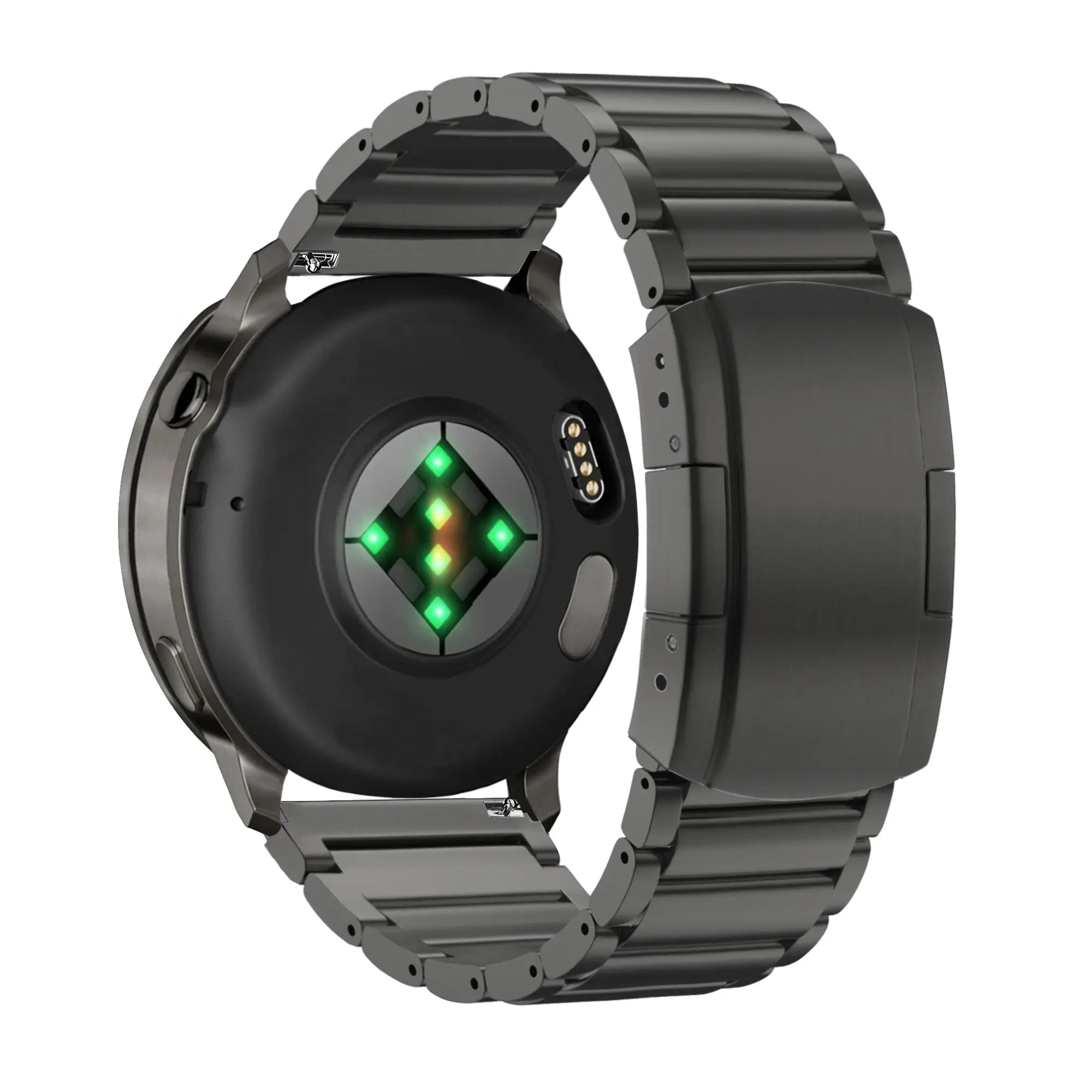 Bandz Garmin Forerunner 255s Titanium Link Strap (Black)