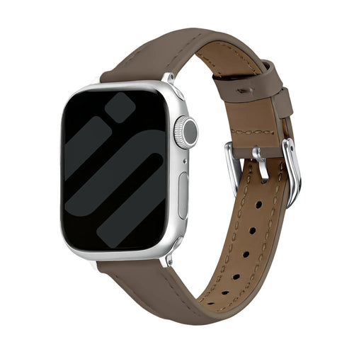 Bracelet cuir 'Slimfit' Apple Watch (café foncé)
