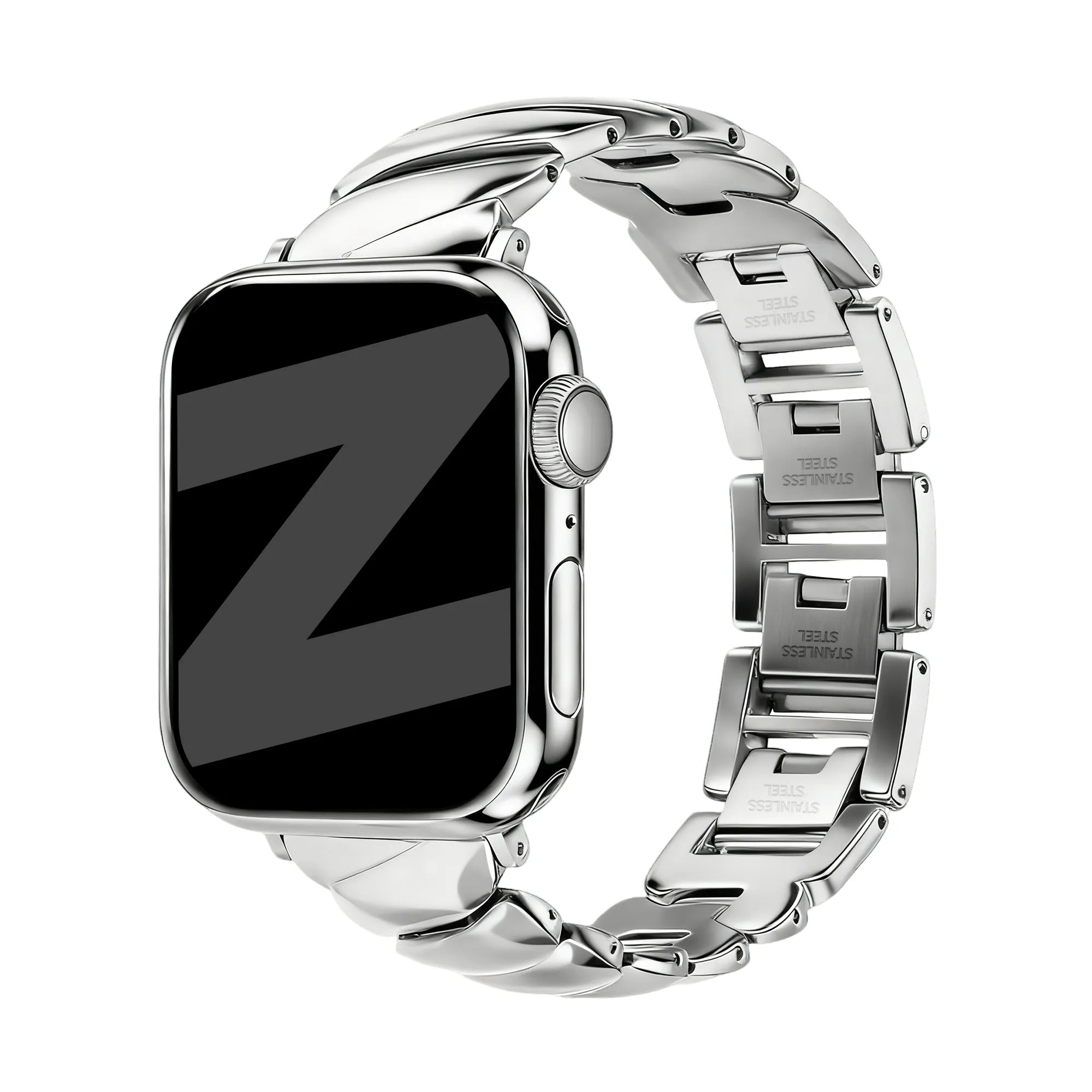 Bandz Bracelet acier premium 'Twisted' Apple Watch (argent)
