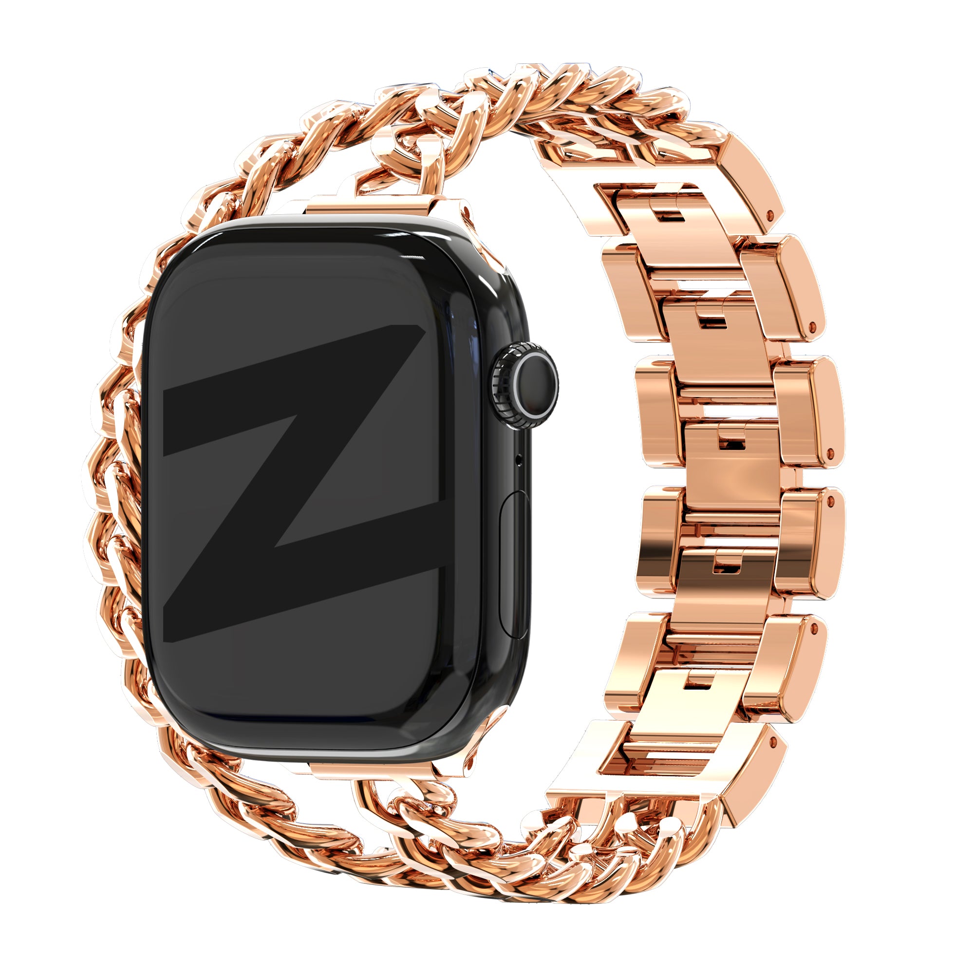 Bandz Bracelet acier 'Double Tour' Apple Watch (or rose)