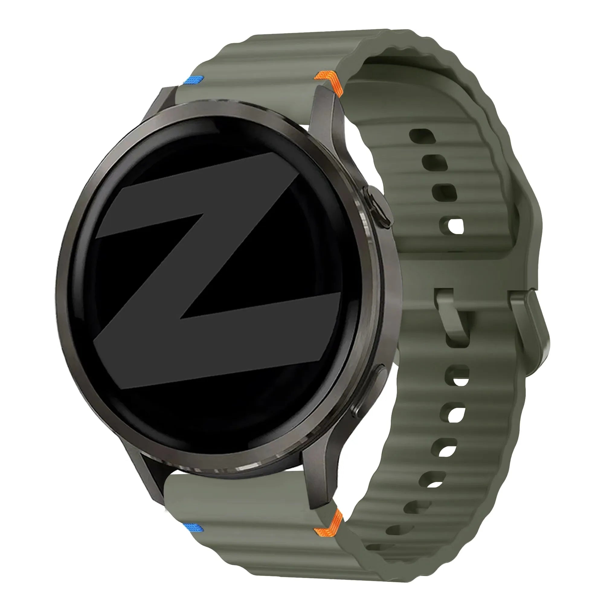 Bandz Bracelet silicone ondulé Garmin Forerunner 265s (vert armée)