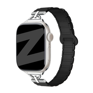 Bandz Apple Watch Magnetic Silicone Strap 'Slim' (Black)