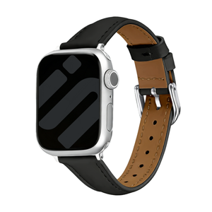 Bracelet cuir 'Slimfit' Apple Watch (noir)