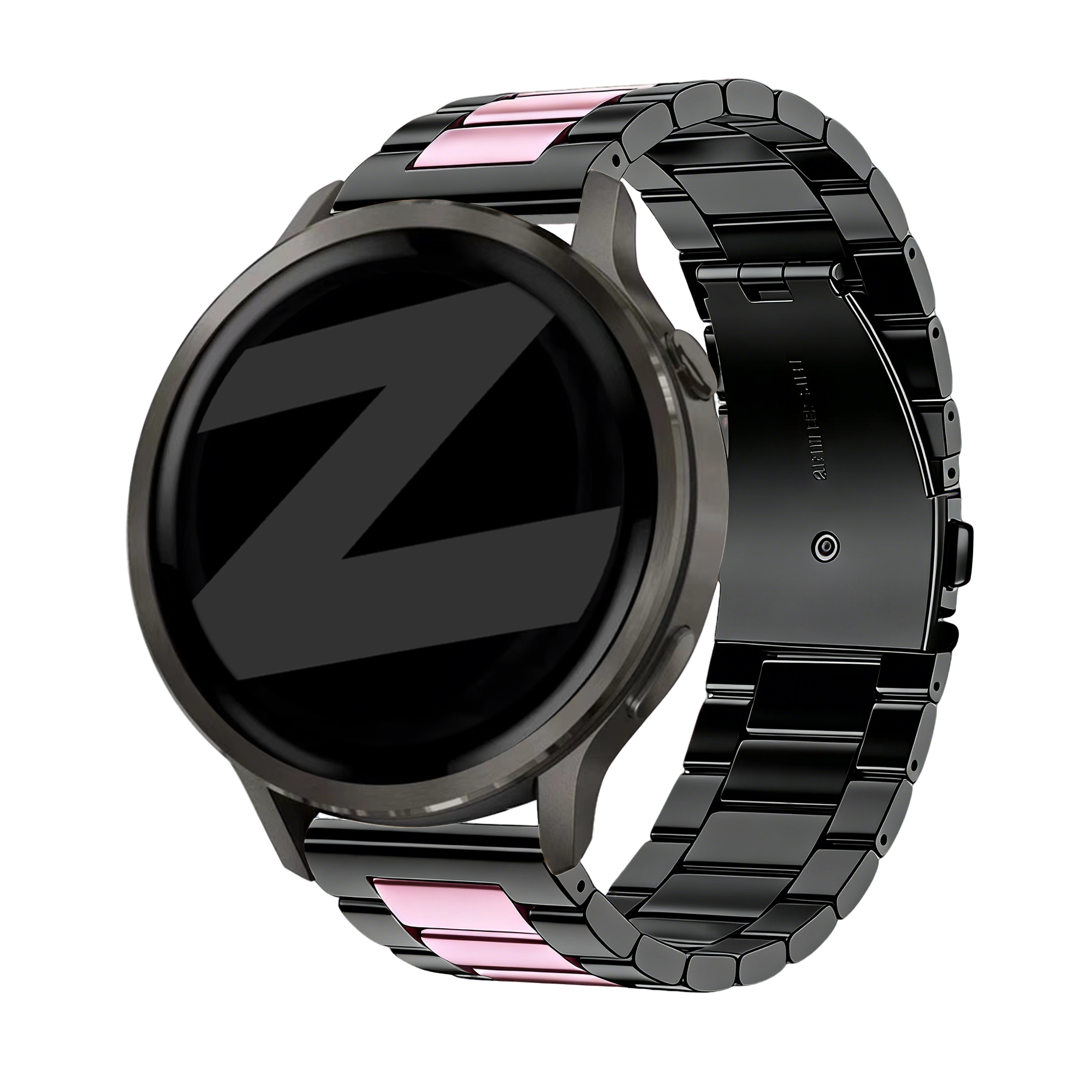 Bandz Bracelet acier 'Classic' Garmin Venu 3s (noir/rose)