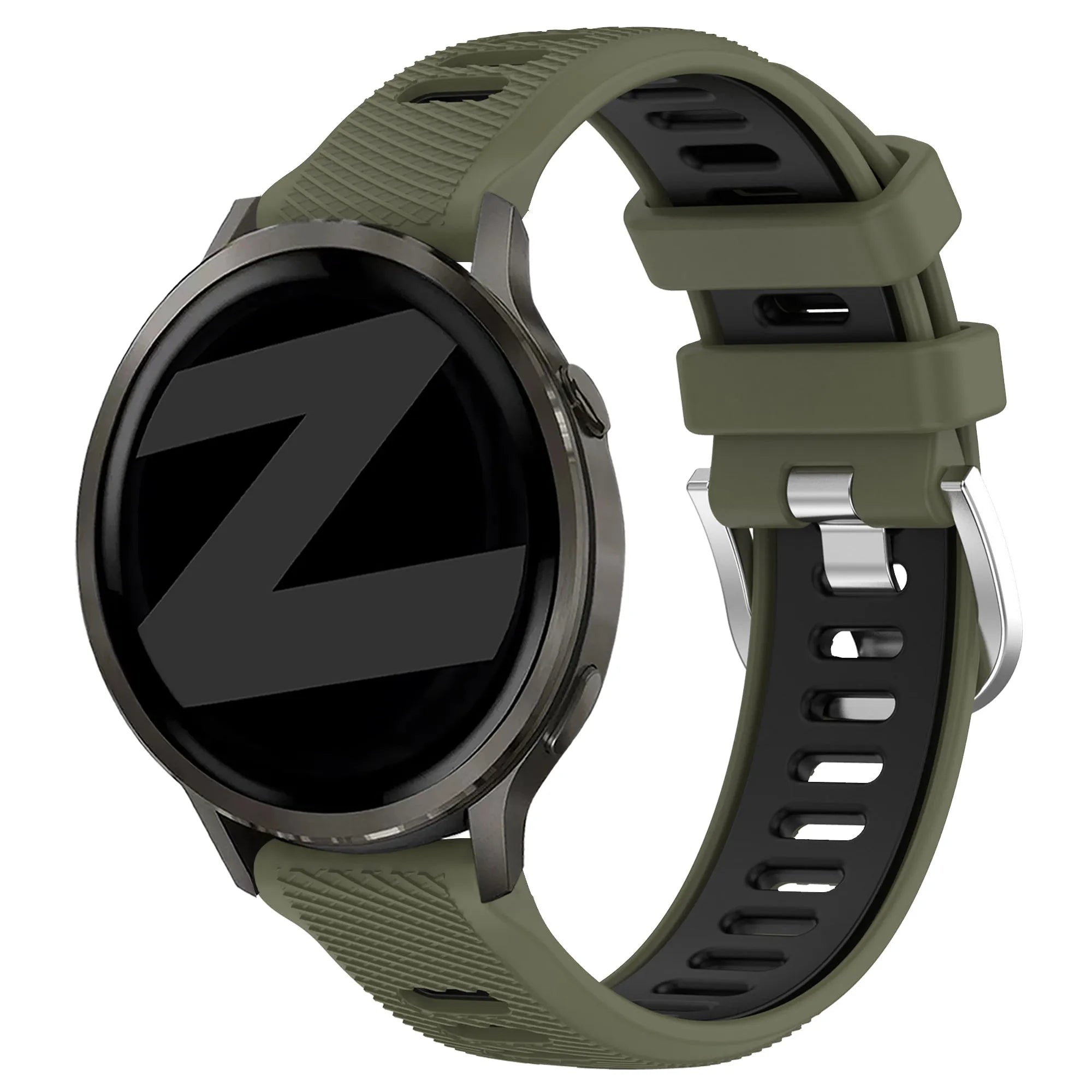 Bandz Bracelet sport avec boucle Garmin Forerunner 265s (vert olive/noir)