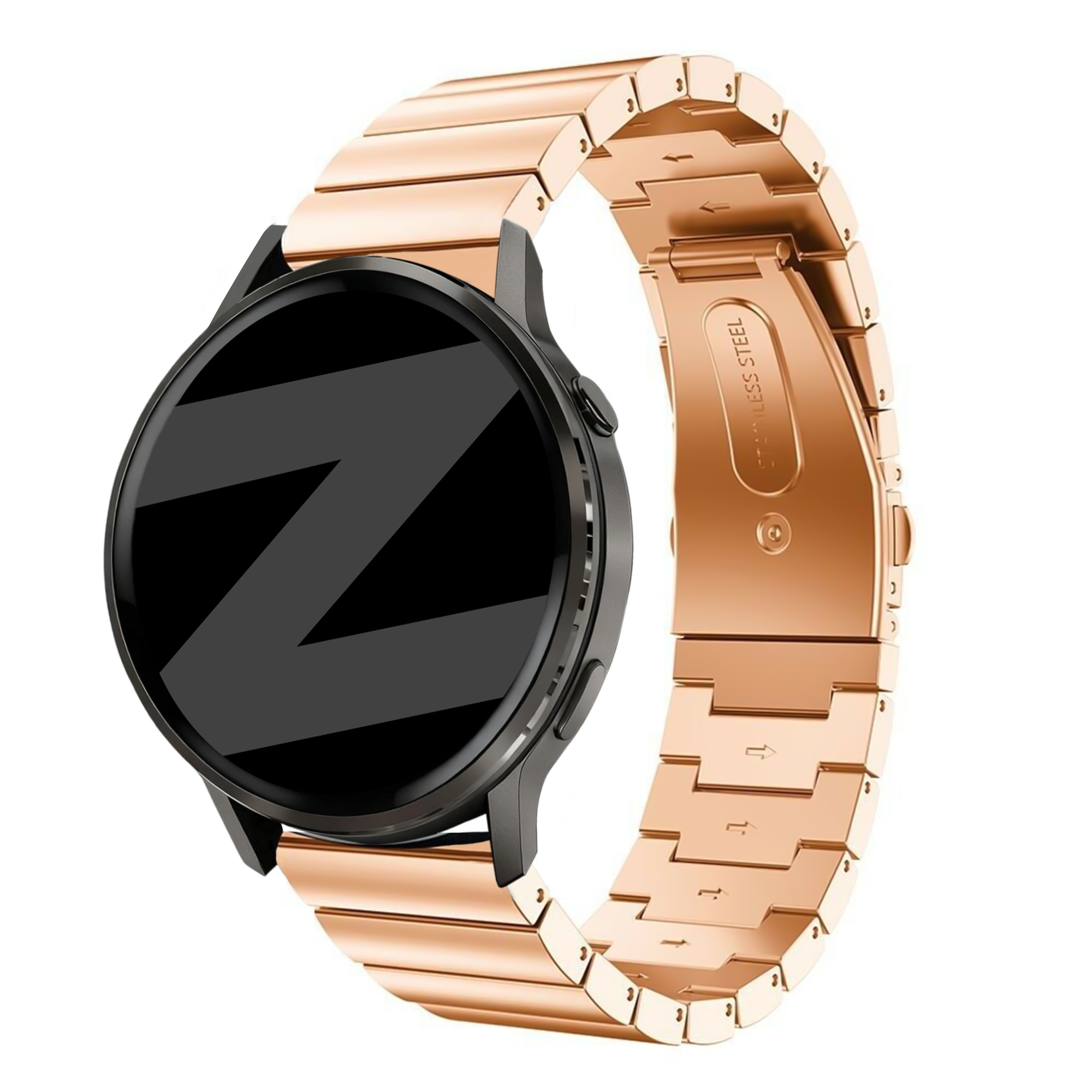 Bandz Garmin Venu SQ Steel Strap 'One Bead' (Rose Gold)